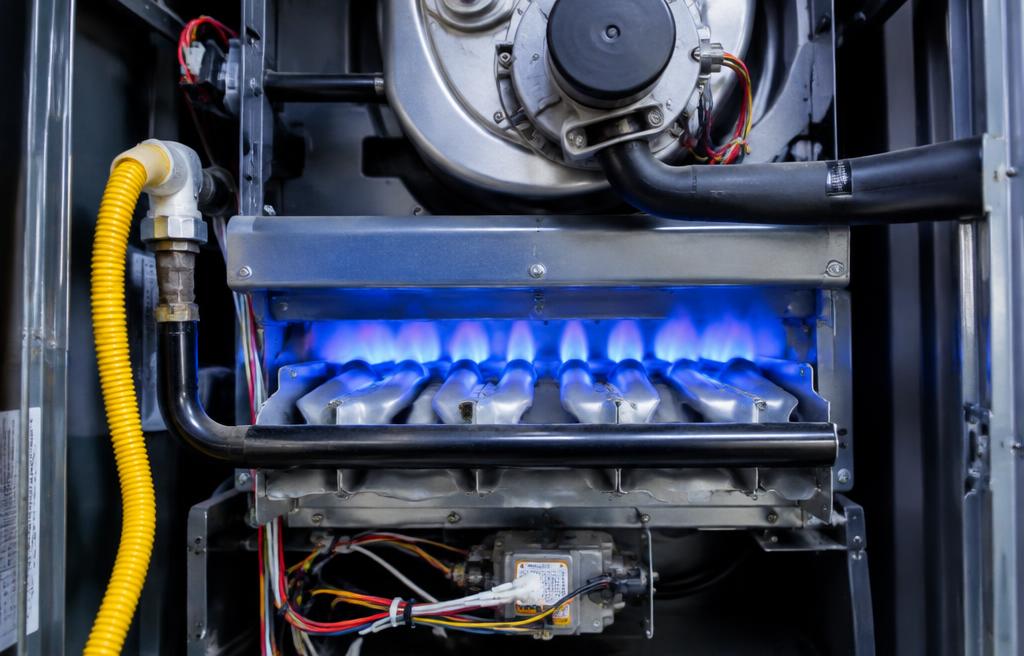 Modern furnace burner with blue flame
